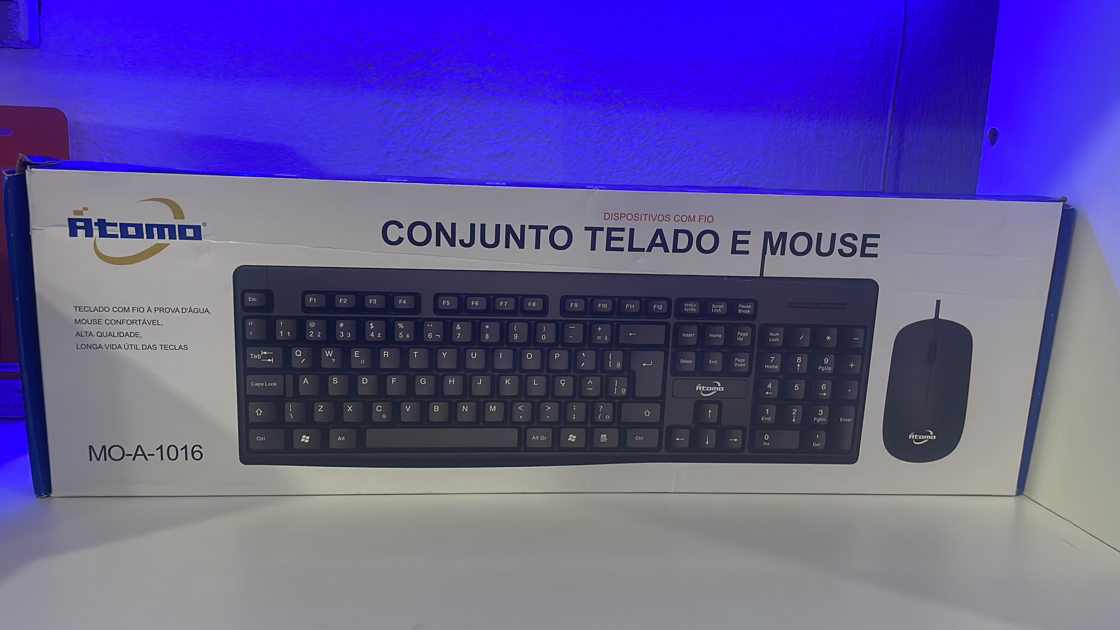 Kit Teclado e Mouse Átomo MO-A-1016 USB