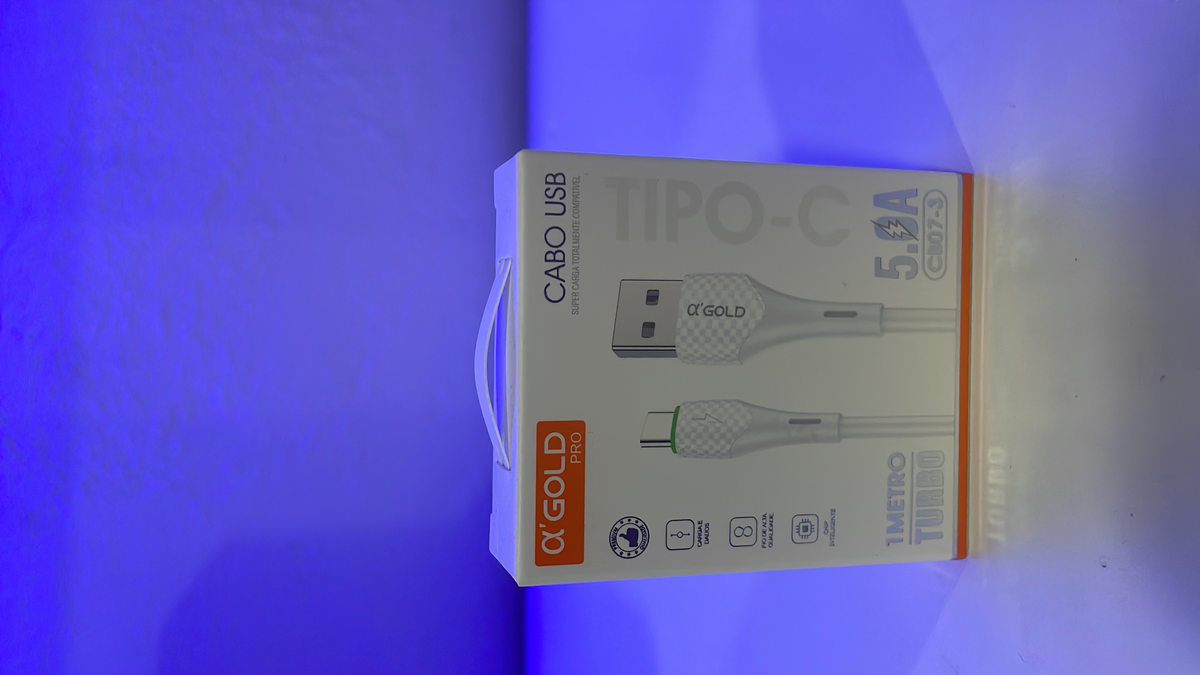 Cabo USB Tipo-C Alpha Gold Pro CB07-3 5A (1m)