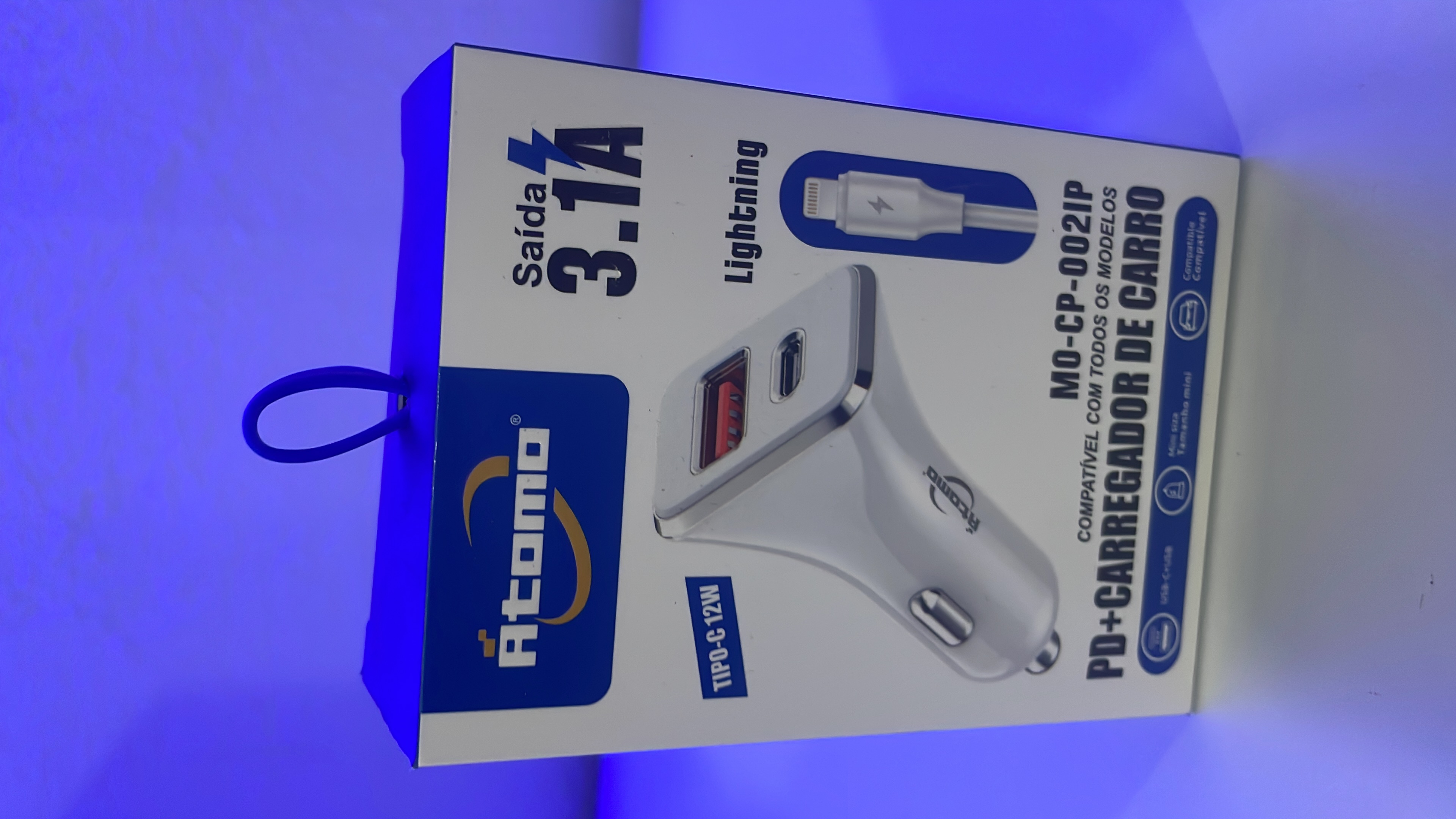 Carregador Veicular PD 3.1A + Cabo Lightning