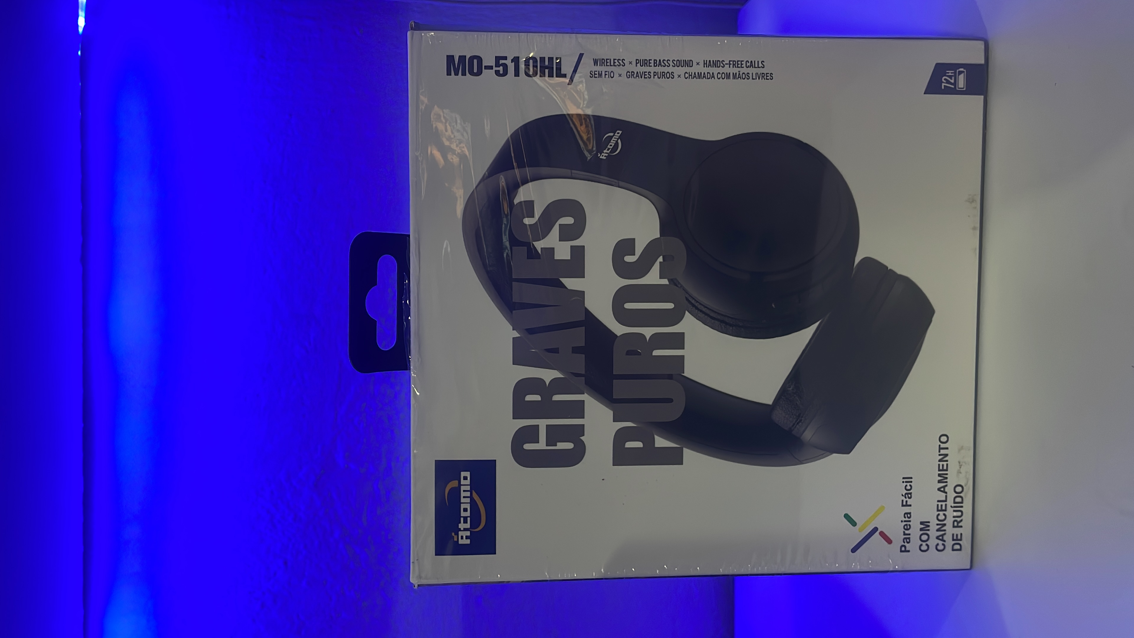 Fone de Ouvido Bluetooth Átomo MO-510HL Graves Puros